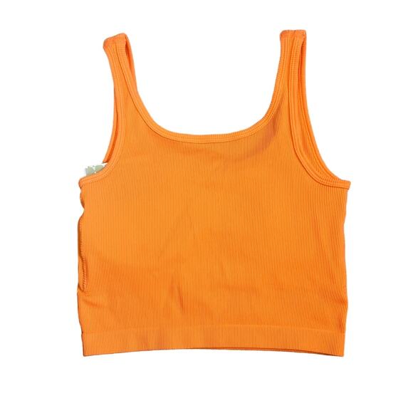 New Pro Fit Orange Seamless Ribbed Tank Top Medium - Picture 3 of 4
